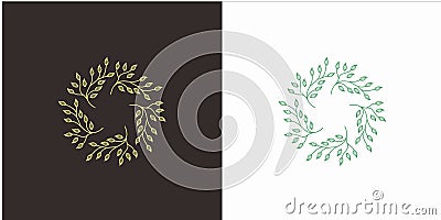 Leaf Star with Luxury style Vector Illustration