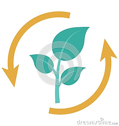Leaf Sync Isolated Color Vector icon that can be easily modified or edit Vector Illustration