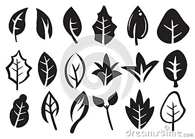 Leaf Vector Icon Set Vector Illustration