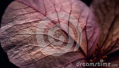 Leaf vein shapes in vibrant green and purple generated by AI Stock Photo