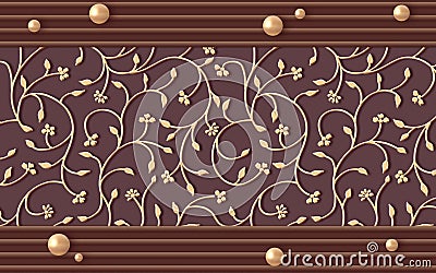 Leaf Wallpaper 3d Images, Stock Photos Vectors, Leaf Pattern Images, Gold Floral Pattern illustration wallpaper Stock Photo