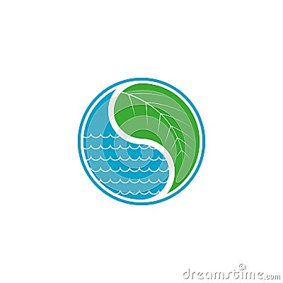 Leaf and water drop Vector Illustration