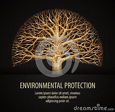 Leafless tree. ecology, nature, environment vector illustration Vector Illustration