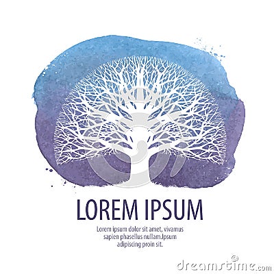 Leafless tree logo. oak vector icon. nature, ecology symbol Vector Illustration