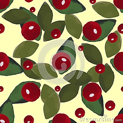 Leafs And Berries Vector Illustration