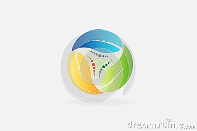 Leafs nature health colorful recycle logo Vector Illustration