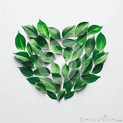 Leafy Harmony, A Heartwarming Green Melody, Generative AI Stock Photo