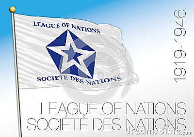League of Nations historical flag, 1919 - 1946 Vector Illustration