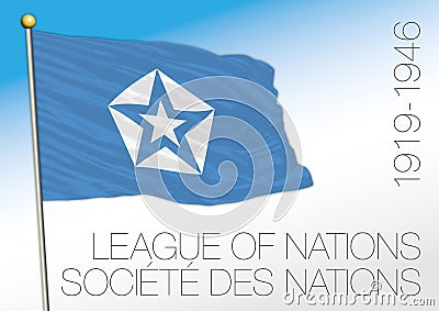 League of Nations historical flag, 1919 - 1946 Vector Illustration