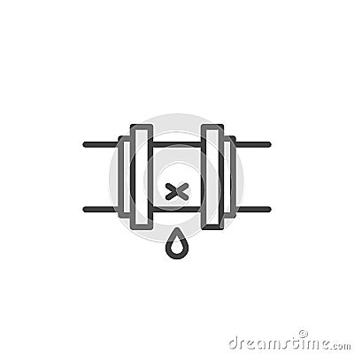 Leak in a pipe line icon Vector Illustration