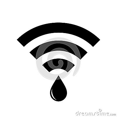 Leaking wifi vector icon Vector Illustration