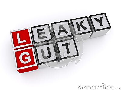 Leaky gut word blocks Stock Photo