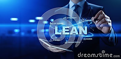 Lean manufacturing DMAIC Six Sigma smart industry concept Stock Photo