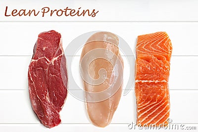 Lean Proteins Food Background Stock Photo