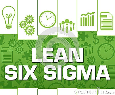 Lean Six Sigma Green Stripes Lines Symbols Stock Photo