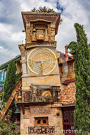 The Leaning Clock Tower Tbilissi Georgia Europe landmark Stock Photo