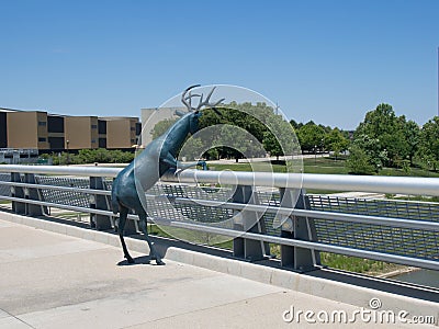 Leaning Deer Sculpture Stock Photo