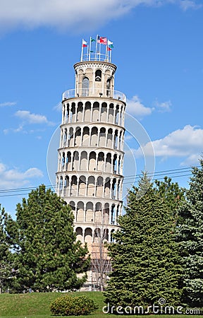 Leaning Pisa Tower in Chicago Editorial Stock Photo
