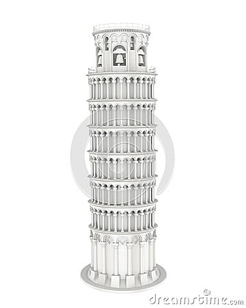 Leaning Pisa Tower Isolated Stock Photo