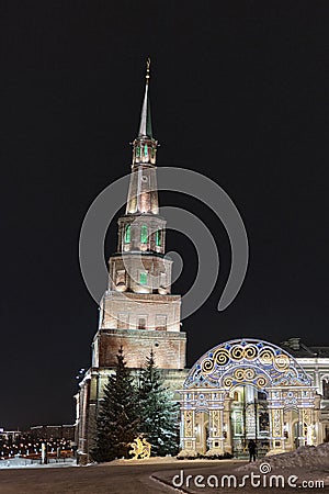 Leaning Syuyumbike tower in Kazan Kremlin, Russia. Stock Photo