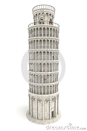 Leaning Tower of Pisa Cartoon Illustration