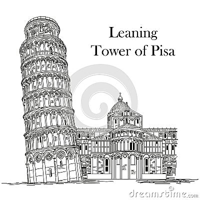 Leaning Tower of Pisa Vector Illustration