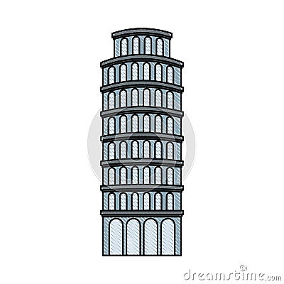 The leaning tower of pisa Vector Illustration