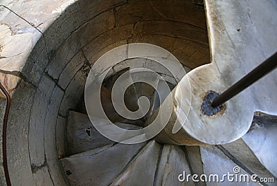 Leaning Tower of Pisa Stairs Stock Photo
