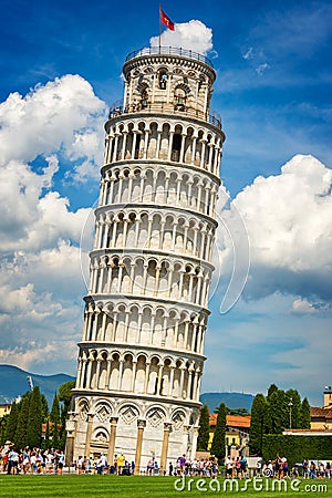 Leaning tower of Pisa in Tuscany Italy Editorial Stock Photo