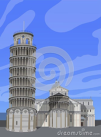 Leaning Tower of Pisa. vector. Vector Illustration