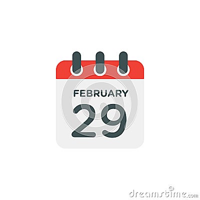 leap day calendar february 29th Cartoon Illustration