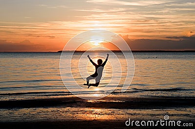 Leap of freedom Stock Photo