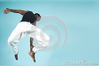 Leaping through the air Stock Photo