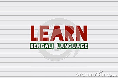 Learn Bengali Language typography vector design Vector Illustration