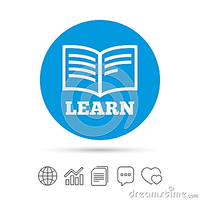 Learn Book sign icon. Education symbol. Vector Illustration
