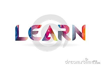learn colored rainbow word text suitable for logo design Vector Illustration