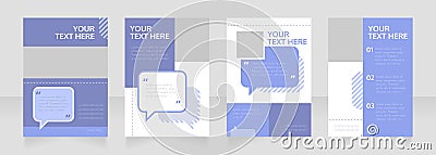 Learn communication skills blank brochure layout design. Project info. Vertical poster template set with empty copy space for text Vector Illustration