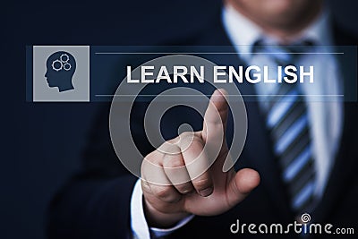 Learn english Online Education Knowledge Business Internet Technology Concept Stock Photo