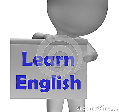 Learn English Sign Shows ESOL Or Second Language Stock Photo