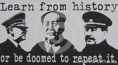 Learn from history or be doomed to repeat it poster, Tbilisi, Georgia Editorial Stock Photo