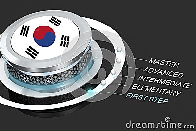 Learn Korean concept with turning to first step level Stock Photo