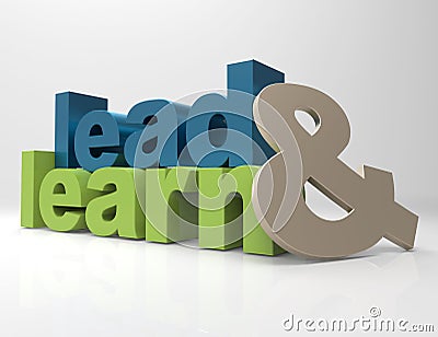 Learn Lead 3d word concept Stock Photo