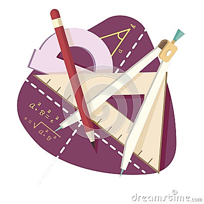 learn math concept. Vector illustration decorative design Vector Illustration