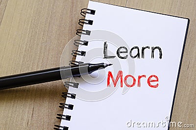 Learn more concept on notebook Stock Photo