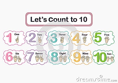 Learn number Vector Illustration