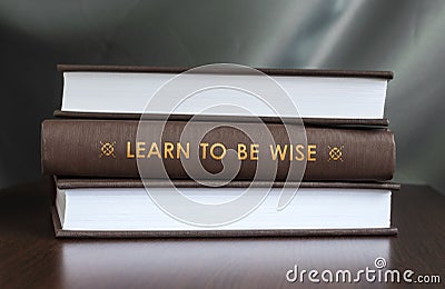 Learn to be wise. Book concept. Stock Photo