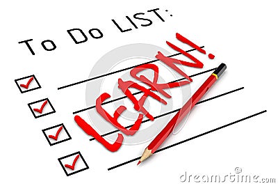 Learn! To do list Stock Photo