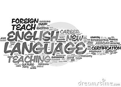 Learn To Teach English As A Foreign Language Word Cloud Concept Vector Illustration