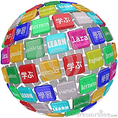 Learn Word Sphere International Languages Education World Culture Stock Photo