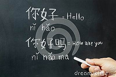 Learning chinese alphabet `pinyin` Stock Photo